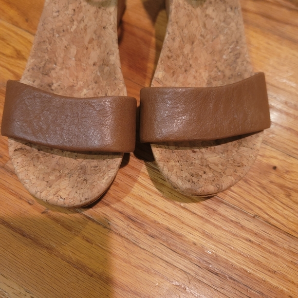 Ugg Zoe II Cork Wedge Leather Chestnut Sandals size 6.5 - Picture 3 of 11